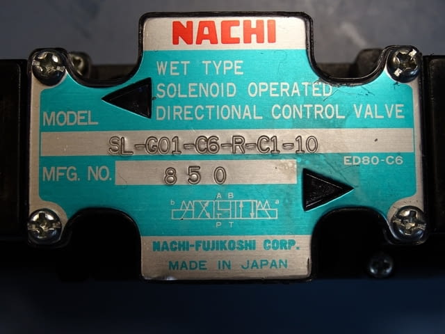 Хидравличен разпределител NACHI SL-G01-C6-R-C1-10 100/110V solenoid operated directional valve - снимка 4