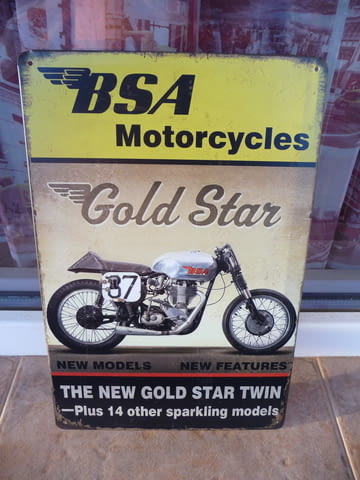 Метална табела мотор BSA Gold Star състезателен мотоциклет 87 - снимка 1