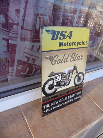 Метална табела мотор BSA Gold Star състезателен мотоциклет 87 - снимка 2
