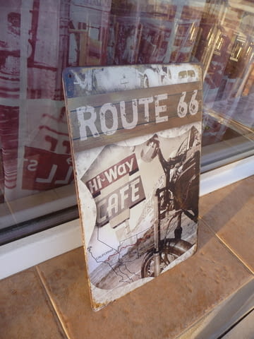 Метална табела мотор Route 66 cafe кафе по пътя хоризонт път, град Радомир - снимка 2