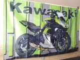 Kawasaki знаме флаг Ninja Кавазаки мотоциклети реклам зелено
