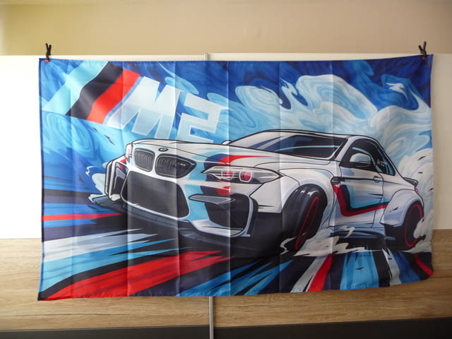 BMW M2 знаме флаг БМВ М серия бързина и скорост баварец кола спортен автомобил - снимка 1