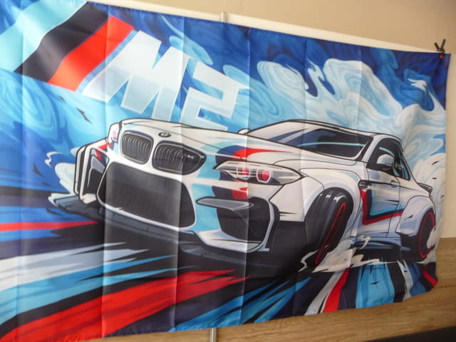 BMW M2 знаме флаг БМВ М серия бързина и скорост баварец кола спортен автомобил - снимка 2