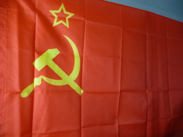 Ново Знаме на СССР Съветския съюз Сърп и чук петолъчка комунизъм Русия флаг байрак Ленин Сталин - снимка 2