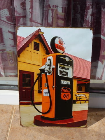 Метална табела кола колонка за бензин дизел газ бензинджия пистолет - снимка 1