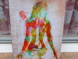 Метална табела картина еротика китара музика рок живопис бои