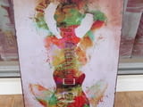 Метална табела картина еротика китара музика рок живопис кок бои струни