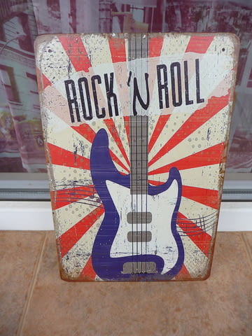 Метална табела музика Rock 'n roll рок енд рол китара декор, град Радомир - снимка 1
