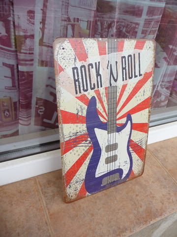 Метална табела музика Rock 'n roll рок енд рол китара декор, град Радомир - снимка 2