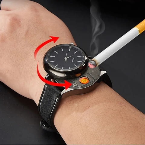 Нови часовници със запалка противовятърна зареждат се с USB 2 в 1 - снимка 3