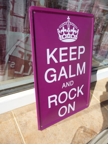 Метална табела надпис послание Keep Galm and Rock On рок танцувайте танц - снимка 2