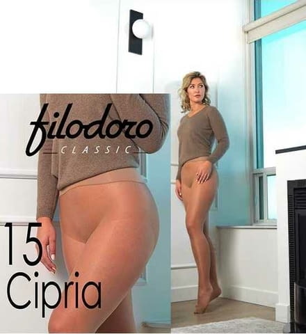 Filodoro 15DEN тъмнотелесен, бежов безшевен антицелулитен чорапогащник 40-95кг безшевни чорапогащниц - снимка 2