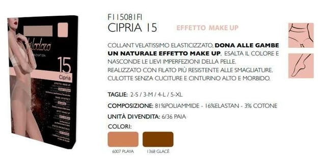 Filodoro 15DEN тъмнотелесен, бежов безшевен антицелулитен чорапогащник 40-95кг безшевни чорапогащниц - снимка 3