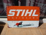 Метална табела реклама Stihl Chainsaws Щил моторни триони верижни рязане на дърва