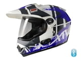 Каска Origine Gladiatore Dakar Gloss White / Blue with BLiNC G2