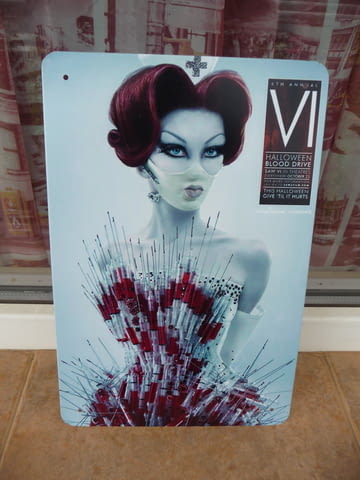 Метална табела филм SAW Убийствен пъзел мед. сестра кръв, city of Radomir - снимка 1