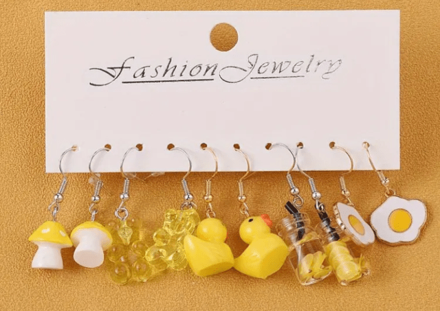 Модни обици в жълто - city of Montana | Earrings - снимка 1