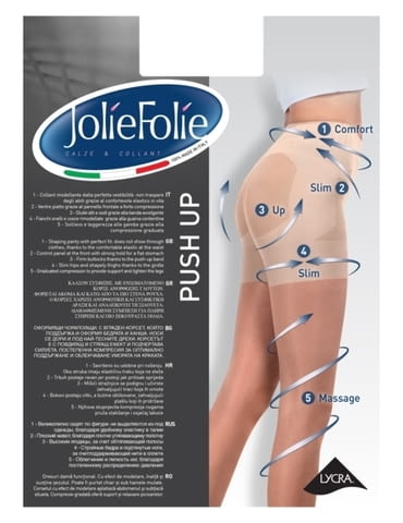 Jolie Folie 40den черен, телесен италиански прозрачен коригиращ чорапогащник бразилско дупе 40-85кг - снимка 5