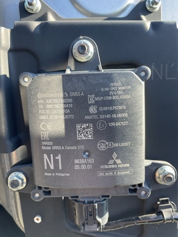 8638A163 A2C7607440200 заден ляв датчик сензор мъртва зона от Mitsubishi Eclipse Cross 1.5 T-Mivec 4