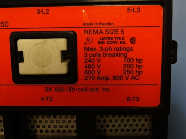 Контактор ASEA EH250 contactor 270A 600VAC coil 220V/50Hz, град Пловдив | Промишлено Оборудване - снимка 4