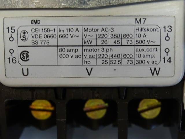 Контактор Carl Maier+CIC CMC typ M7(818M) contactor 80A 110V 50Hz - снимка 4