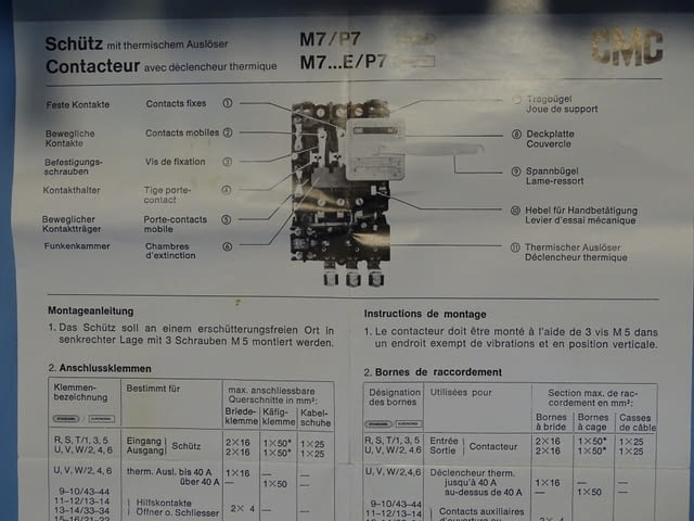 Контактор Carl Maier+CIC CMC typ M7(818M) contactor 80A 110V 50Hz - снимка 8