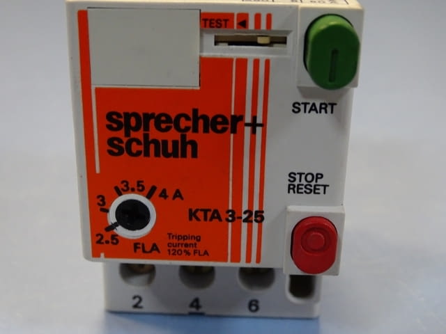 Моторна защита Sprecher+Schuh KTA 3-25 2.5/4A overload relay motor control - снимка 3