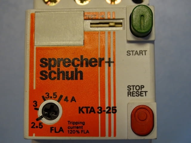 Моторна защита Sprecher+Schuh KTA 3-25 2.5/4A overload relay motor control - снимка 9