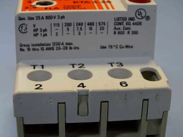 Моторна защита Sprecher+Schuh KTA 3-25 1.6/2.5A overload relay motor control - снимка 6