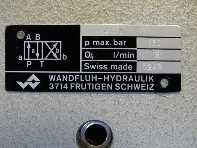Хидравличен разпределител WANDFLUH-HYDRAULIK 4Z7b 24VDC hydraulik control valve - снимка 2
