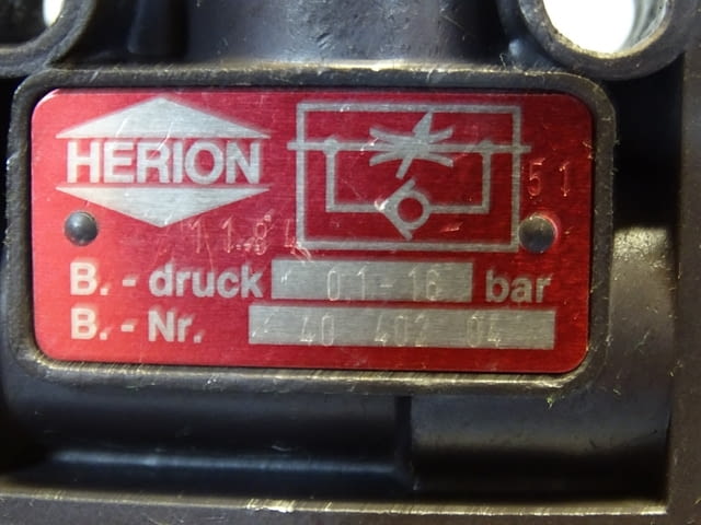 Пневматичен регулатор на дебит HERION 4040204 Flow Control Valve 0.1/16Bar - снимка 5