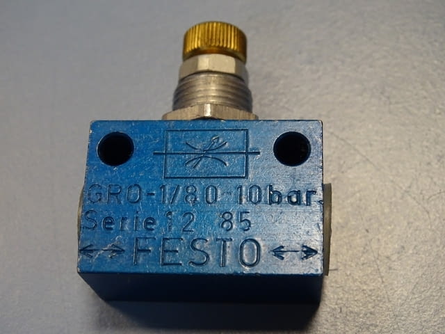 Вентил за контрол на потока Festo GRO-1/8 Flow Control Valve 0-10Bar - снимка 2