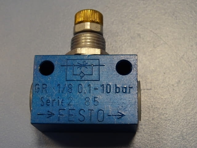 Вентил за контрол на потока Festo GR-1/8 Flow Control Valve 0-10Bar - снимка 3