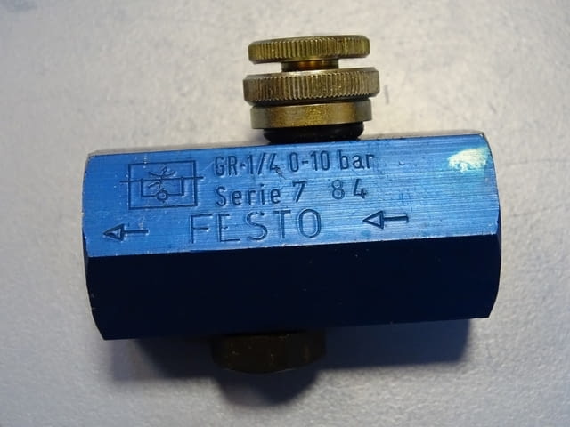 Вентил за контрол на потока Festo GR-1/4 Flow Control Valve 0-10Bar - снимка 4