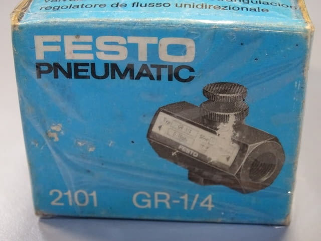 Вентил за контрол на потока Festo GR-1/4 Flow Control Valve 0-10Bar - снимка 6