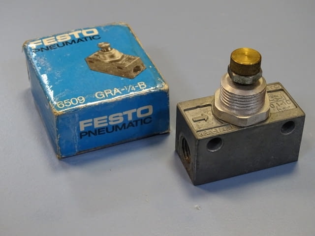Пневматичен регулатор Festo GRA-1/4-B one-way Flow Control Valve 0.1-10Bar - снимка 8