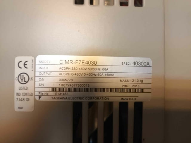 Честотен инвертор Yaskawa CIMR-F7E4030 30kW, град София | Промишлено Оборудване - снимка 3