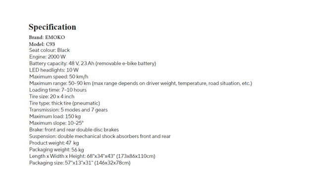 Електрически велосипед/колело EMOKO C93 2000W 23AH, град Разград | Колоездене - снимка 9