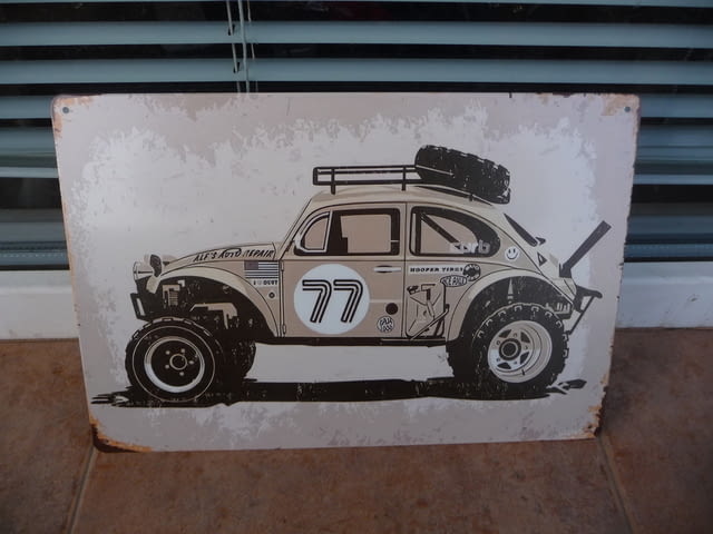 Метална табела кола VW костенурка бръмбар 4х4 спортен офроуд купе окачване - снимка 1