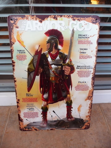 Метална табела разни Armor of God войн на бога рицар меч щит, град Радомир - снимка 1