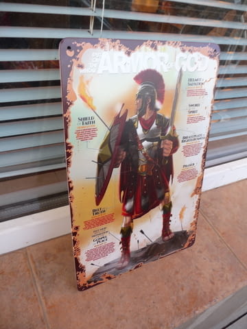Метална табела разни Armor of God войн на бога рицар меч щит, град Радомир - снимка 2