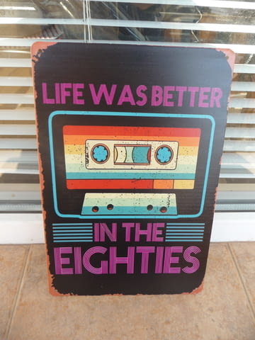 Метална табела музика аудио касета 80-те години хубав време касетофон - снимка 1
