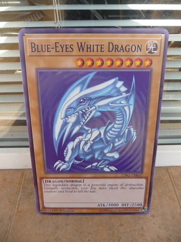 Метална табела разни Blue-Eyes White Dragon Yu Gi Oh! карта дракон сини очи силна - снимка 1