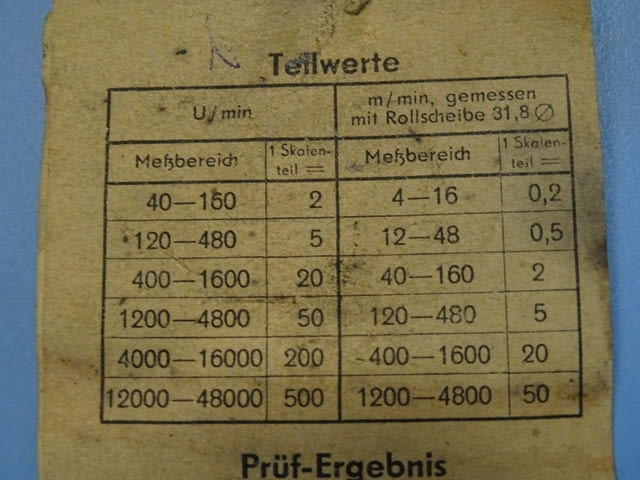 Оборотометър механичен VEB Hand-Tachometer H6 40-48000min-1, city of Plovdiv - снимка 4