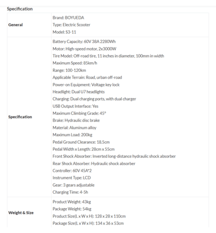 Електрически скутер/тротинетка със седалка BOYUEDA S3 6000W 38AH - снимка 9