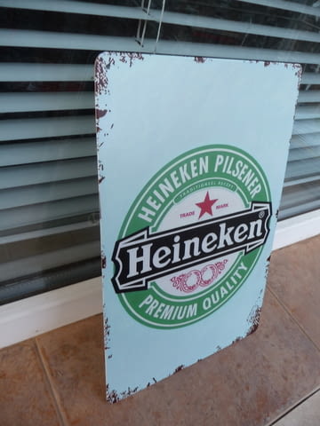 Метална табела бира Heineken Premium Quality Хайнекен бирите лого звезда - снимка 2