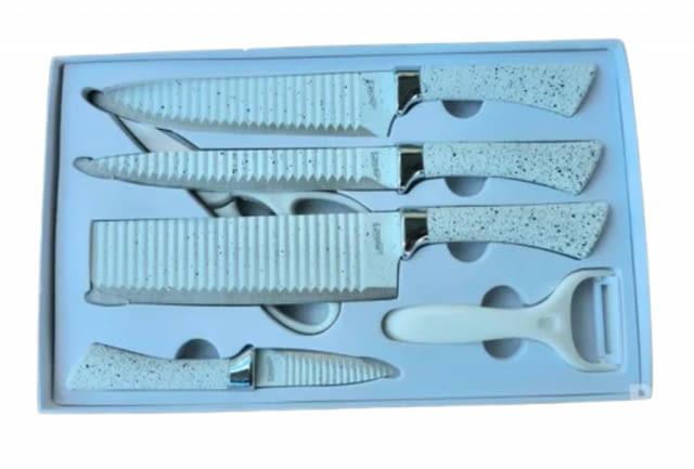 Комплект кухненски ножове от 6 части Zepter ZP-009B- бял, стилен и прецизен избор за всяка кухня - снимка 3