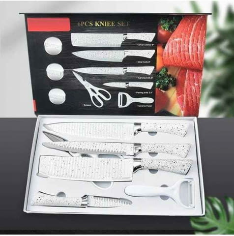 Комплект кухненски ножове от 6 части Zepter ZP-009B- бял, стилен и прецизен избор за всяка кухня - снимка 7