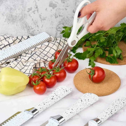 Комплект кухненски ножове от 6 части Zepter ZP-009B- бял, стилен и прецизен избор за всяка кухня - снимка 8