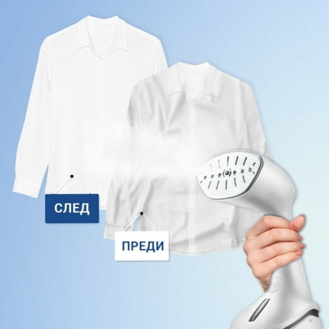 Уред за вертикално гладене с пара Rosberg, 1000W, 200 мл., Бял - снимка 1